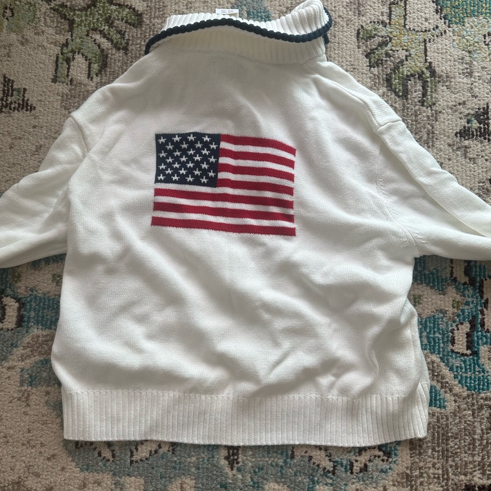 Hollister American flag quarter zip